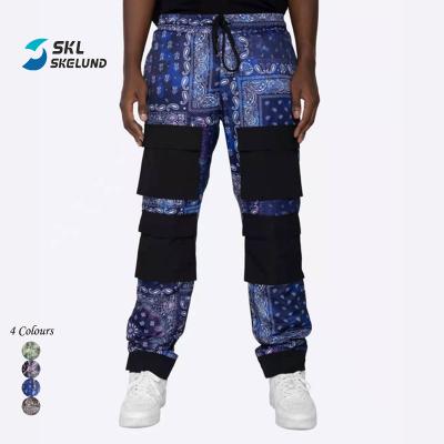 China Wholesale QUICK DRY Cargo Pants Zipper Pockets Neon Print Mens Jogger Pants Casual Sweaty Gym Stacked Joggers Pants With Side Pockets for sale