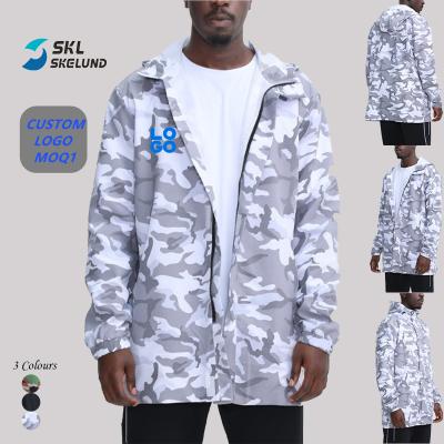 China Custom Logo Men Waterproof Camouflage Jackets Gym Hunting Anorak Wholesale Anti-Wrinkle Camouflage Jacket Sports Mens Running Jackets for sale