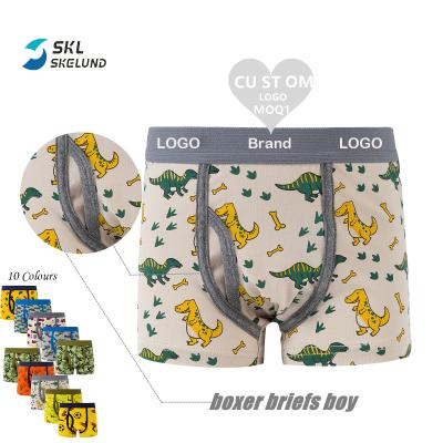 China Fade Proof Wholesale Kids Underwear Cute Cartoon Color Boys Dinosaur Boy Boxer Cool Custom Brief Shorts Children Kids Underwear for sale