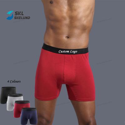 China Antibacterial High Quality Custom Boxer Design Men's Underwear Breathable OEM Cotton Plus Size Sports Briefs Custom Algodon Boxers Logo for sale