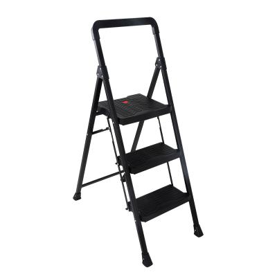 China Telescopic Ladders Factory Iron 3 Step Folding Stool With Anti-Slip Pedal Wide Grip Hold Up To 225lb Sturdy Steel Folding Cast Easy Strore for sale