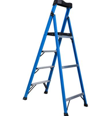 China Wholesale Blue High Quality Aluminum Folding Step Ladders Household Step Ladder Folding Step Ladders 4 for sale