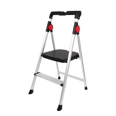 China Warehouse China Mini Multi 2 Step Folding Functional Folding Fiberglass Ladder Sneak Aluminum Second Ladder For Kitchen for sale