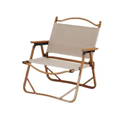 China Contemporary outdoor wood grain chair kermit furniture wood camping chair aluminum compact folding kids camping chair portable camping chair for sale