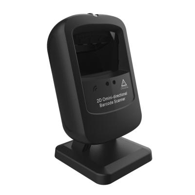 China Desktop Wired USB 1D 2D Barcode Qr Code Reader Omnidirectional Barcode Scanner Platform for sale