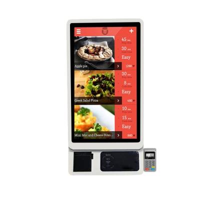 China Selbstbedienung Kiosk 32 Zoll Wandmontage Touchscreen mit 80mm Drucker QR Barcode Scanner zu verkaufen