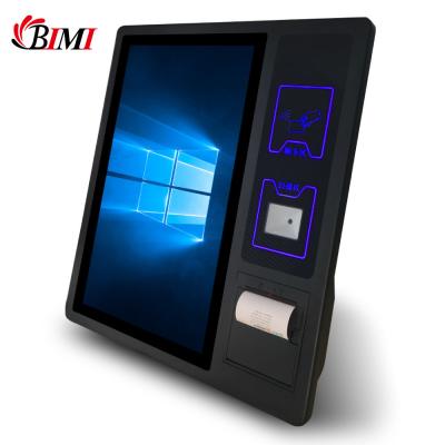 China Bimi 21,5 Zoll Touchscreen Selbstbedienung Kiosk 4G RAM Kartenleser 80mm Thermal Quittung Drucker zu verkaufen