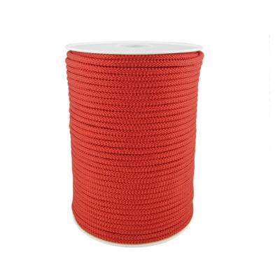 China Polypropylene rope has a low sthch 16mm double braided polypropylene sailing rope red 100m for sale