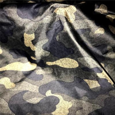 China Camouflage Design Print Breathable Fabric 380T Nylon Raincoat And Down Proof For Mens Jackets for sale