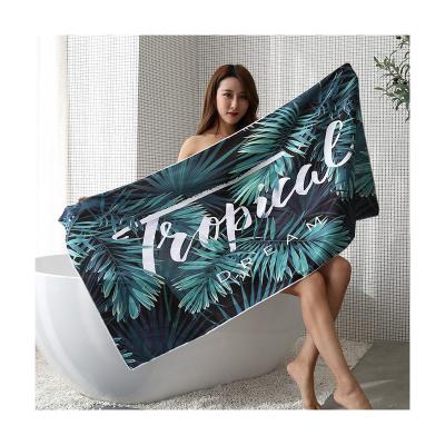 China Bilateral Printed Quick Dry Free Proof Reused Beach Towel High Quality Child Safe Microfiber Beach Towel Sand for sale