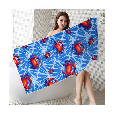 China OEM Sublimation Child Safe Wholesale Quick Dry Custom Printed Oversized Large Sand Suede Kids Microfiber Free Beach Towel for sale