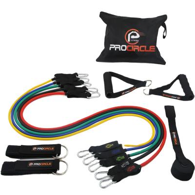 China Home\Gym\Sports Performance Exercise Portable Stackable 5 Bands With Door Anchor Carry Bag for sale