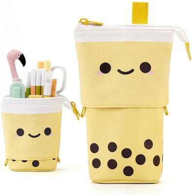 China Large Capacity Kawaii Stationery Pencil Case Stand Pen Holder Telescopic Makeup Pouch Pop Up Cosmetic Bag for sale