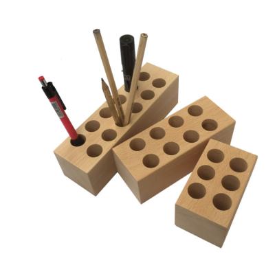 China Eco - Friendly Manufacturer Wood Promotional Office Desk Pen Holder for sale