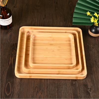 China Custom Made Square Shape Eco-Friendly Serving Wholesale Bamboo Wooden Tray for sale