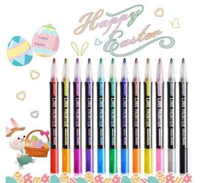 China Highlighter Pen Marker Pens Child Color Pen PP Plastic 12 PCS Set Marker Watercolor Brush Set for sale