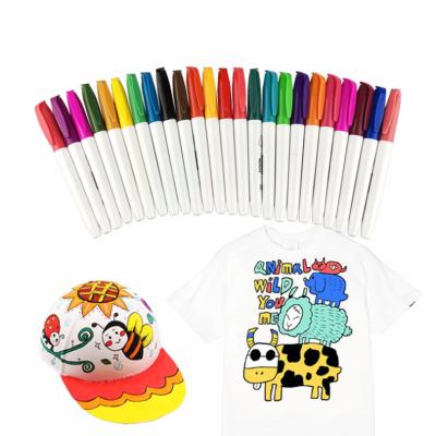 China 24 Colors Non-Toxic Permanent Fabric Marker DIY Paint Markers For Fabric for sale