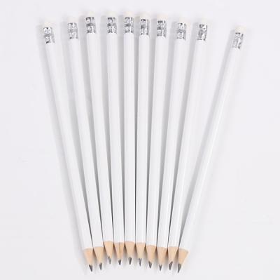 China office & School pencil personalized HB school white wooden pencils for sale