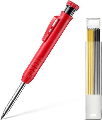 China Retractable 7 Refill Leads Construction Mechanical Pencil Wood Carpenter Pencil Set for sale