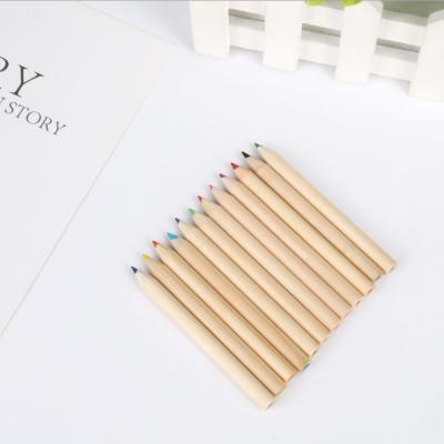 China Student Mini Drawing Pencil 12 Color Natural Wooden Pencils Set for sale