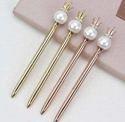 China Princess Pen Pearl Ball Pen Diamond Wedding Metal Promotional Pen For Ballpoint Pen for sale