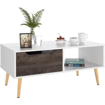 China Expandable Modern Furniture Wooden Console Table 2 Tier With Storage Shelf For Home for sale