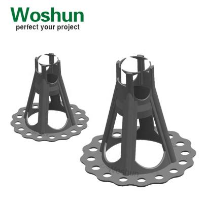 China Plastic construction spacer rebar chair with plate base for sale