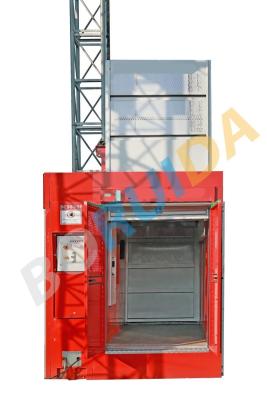 China 3200kg Blue Twin Cage Industrial Lift with Hot Dipped Zinc , High Reliability Te koop