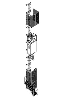 China 12 / 18 / 24 Passenger Rack And Pinion Hoists for Building Site 300kg 500kg 750kg à venda