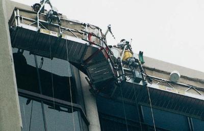 China Aluminiumlegering die het Werkkabel Opgeschort Platform met Staalkabel beklimmen Te koop