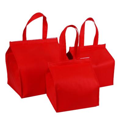 China Insulated In Stock Logo Printed Grocery Packaging Food Delivery Insulated Cooler Folding Bag for sale