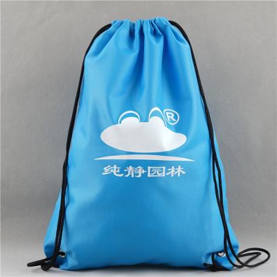 China Custom Cheap Promotional Folding 210d Polyester Drawstring Backpack Nylon Bag for sale