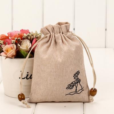 China Custom Factory Promotional Canvas Drawstring Jute Folding Sack Canvas Bag for sale