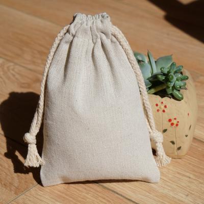 China Recyclable Cotton Canvas Drawstring Bag For Logo Printing Sack Jute Tote Canvas Bag for sale