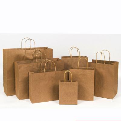 China Recyclable Gift Logo Kraft Paper Takeout Tote Bag, Personalized Kraft Paper Bags for sale