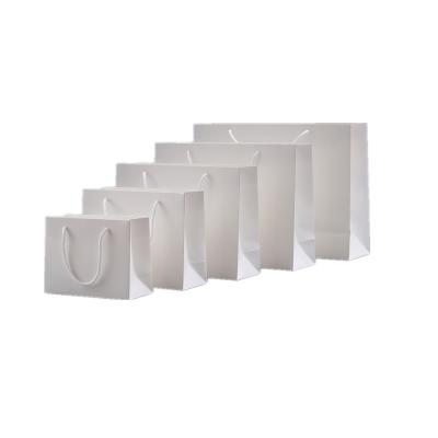 China Recyclable Ivory Paper Bag In Stock , White Card Paper Bag Multiple Sizes In Stock for sale