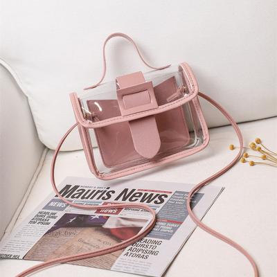 China Wholesale High Quality Transparent Fashion Small Square PVC Women Bag Single Shoulder Bag for sale