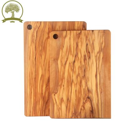 China Disposable Square Olive Wood Made Chopping Block Board Cutting Cheese Bread Sushui Fruit Steak Tray Board for sale