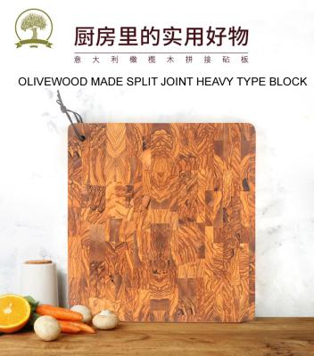 China Disposable Heavy Type Joint Slot Square Olive Wood Made Chopping Block Board Cutting Cheese Bread Sushui Fruit Steak Tray Board for sale