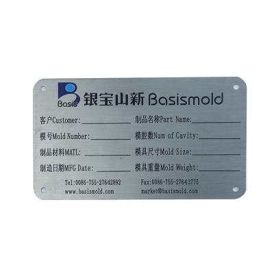 China Europe Stainless Steel Name Plate Custom Brushed Metal Label Self Adhesive Etching Plate for sale