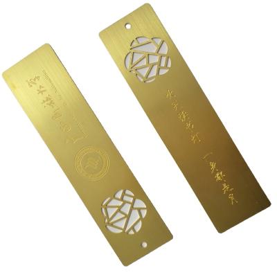 China Wholesale Custom Europe Gold Metal Etched Page Bookmarks for sale