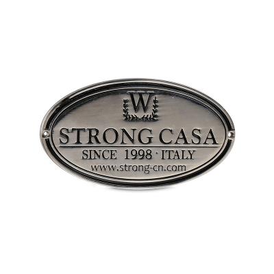 China Europe Custom Zinc Alloy Die Casting Name Plate Self Adheisve Metal Logo Badge for sale