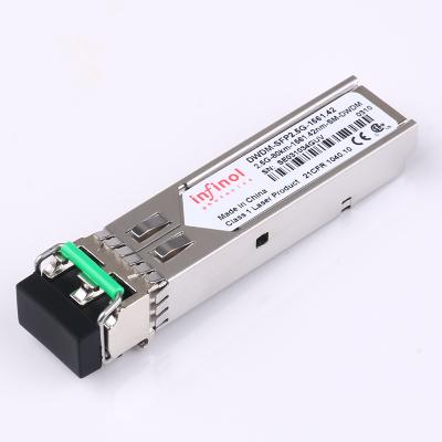 China Data Center 2.5G 80km SMF DWDM Transceiver Dwdm SFP Wavelength Division Multiplexing Dense Color Light Module for sale