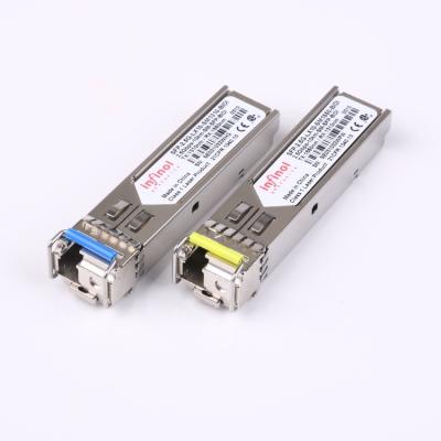 China Data Center 2.5G SFP BIDI Single Mode Single Fiber LC Interface Transceiver 1310/1550nm 10km for sale