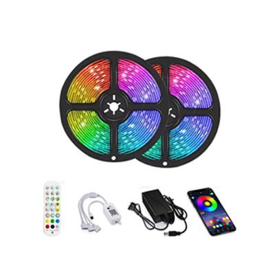 China Hotel Wholesale Flexible WiFi LED Strip Lights 5M RGB 5050 LED Tape Lights With Remote APP Control 12V Work With Amazon Alexa Google for sale