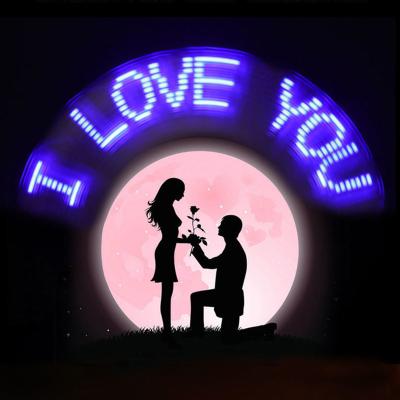 China Hotel Surprise Message Mini Usb Programmable Led Flash Fan Gift Led Battery Fan for sale