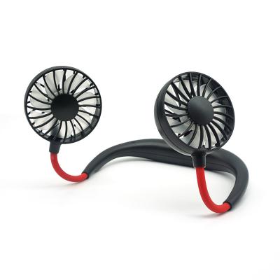 China Newest High Efficiency Handless With 3 Modes Folding USB Mini Rechargeable Bladeless Hanging Neck Band Fan Adjustable Cooling Portable Fan for sale