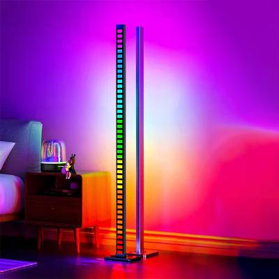 China Wholesale 1.22M Remote App Control Contemporary Rhythm Voice Control Led Floor Pick RGB Up Lights Music Lamp For Bedroom for sale