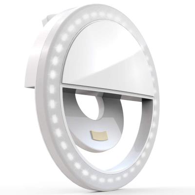 China Mini Customized Logo Led Selfie Ring Light Rechargeable Battery Portable 36 LED Flash Light Clip For All Mobile Cell Phone for sale