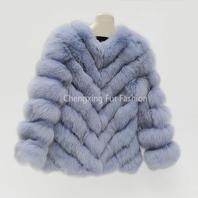 China Women Real Fox Fur Coat Breathable Luxury Warm Real Winter Thick Fur CX-G-A-277 for sale